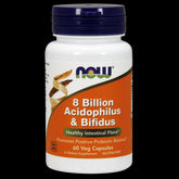 8 milliards Acidophilus & bifidus Probiotique 60 gélules NOW FOODS